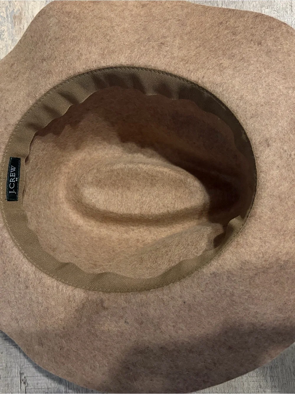 J. Crew tan wool felt fedora hat